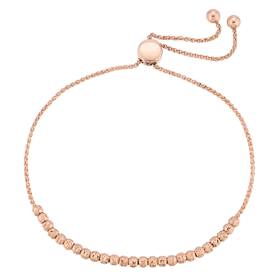 14k Gold - Beaded Rolo Bracelet