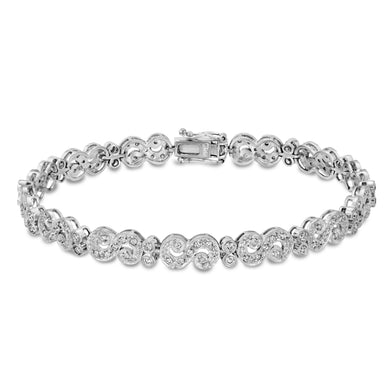 14k White Gold - Diamond S Bracelet