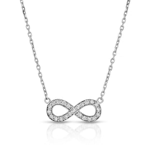 14k White Gold - Diamond Infinity Necklace
