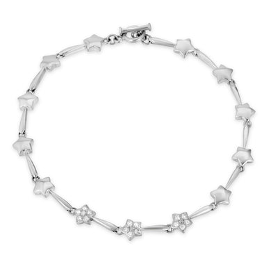 14k White Gold - Diamond Star Bracelet