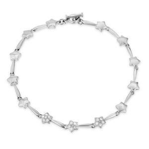14k White Gold - Diamond Star Bracelet