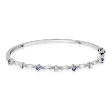 14k White Gold - Diamond/Tanzanite Bracelet