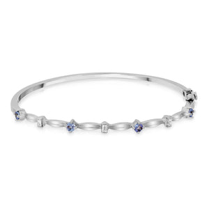14k White Gold - Diamond/Tanzanite Bracelet