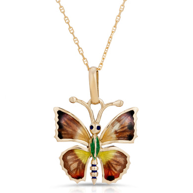 14k Yellow Gold - Butterfly Pendant