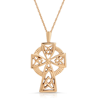 14k Yellow Gold - Celtic Cross Pendant