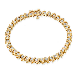 14k Yellow Gold - Diamond Tennis Bracelet
