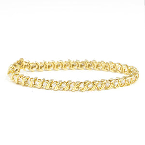 14k Yellow Gold - Diamond Tennis Bracelet