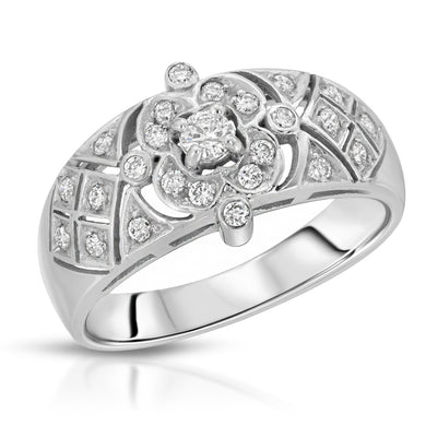 14k White Gold - Diamond Ring