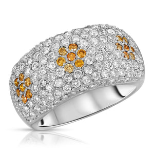 14k White Gold - White/Yellow Diamond