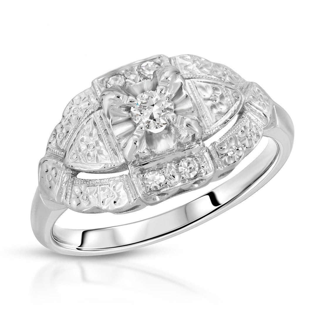 14k White Gold -Diamond Ring